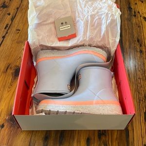 Hunter Pink & Grey Speckle Short Play Rain Boot Size 10 EUC